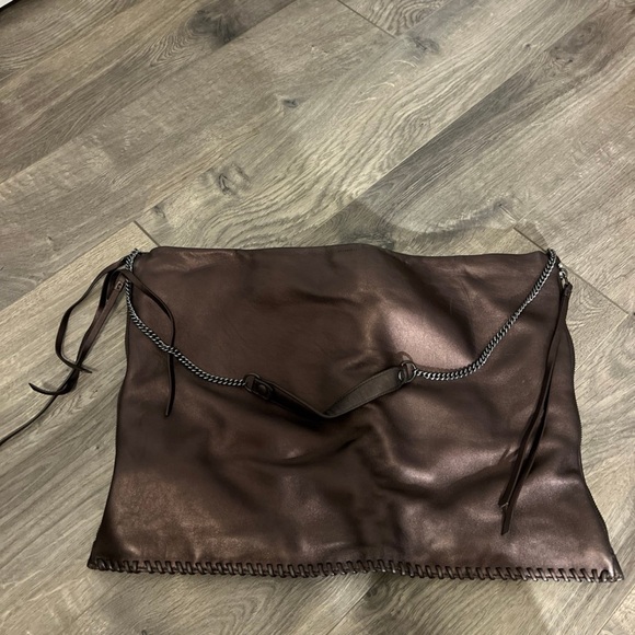 Allsaints metallic big clutch with shoulder strap - Picture 1 of 6